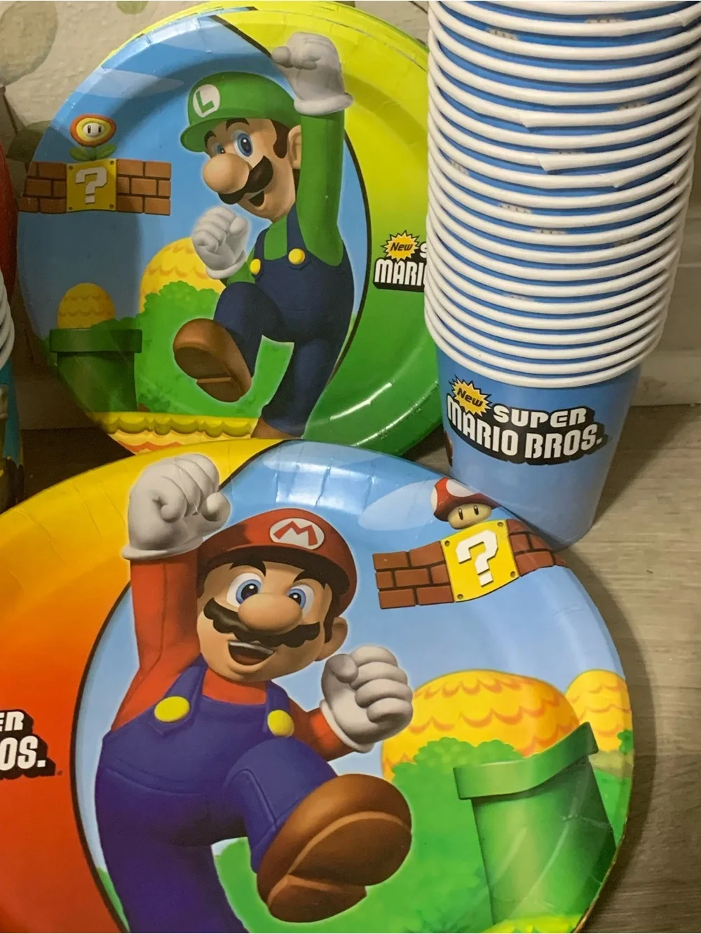 Nintendo Super Mario Party Plates, Cups, Napkins, and Utensils